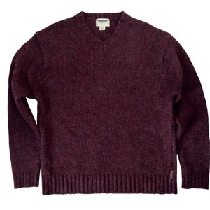 American Eagle pullover v neck vintage red wool sweater Sz XL